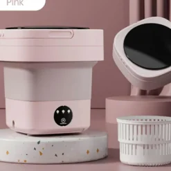 Best Bärbar Tvättmaskin Med Torkhink Hopfällbar Antibakteriell Tvätt Pink