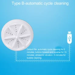 Hot LBSS Bärbar tvättmaskin Mini Turbo USB driven Tar bort smutstvättmaskin Tvättmaskin för resor hem Type B USB Plug