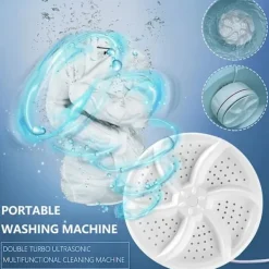 Hot Bärbar tvättmaskin, mini tvättmaskin, mini diskmaskin Turbo med USB, lämplig för hemmakontor, resor, studentboende, husbil, lägenhet vit