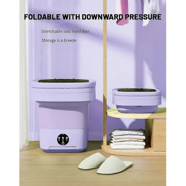 Bärbar Tvättmaskin, Mini Tvättmaskin, Kapacitet Vikbar Tvättmaskin. Djup Rengöring Av Underkläder, Kläder Rosa Eu-kontakt