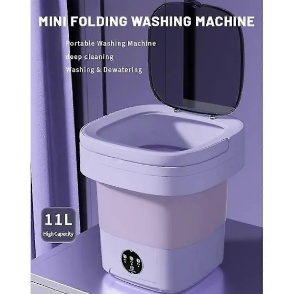 Bärbar Tvättmaskin, Mini Tvättmaskin, Kapacitet Vikbar Tvättmaskin. Djup Rengöring Av Underkläder, Kläder Rosa Eu-kontakt