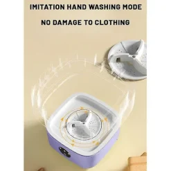 Bärbar Tvättmaskin, Mini Tvättmaskin, Kapacitet Vikbar Tvättmaskin. Djup Rengöring Av Underkläder, Kläder Rosa Eu-kontakt