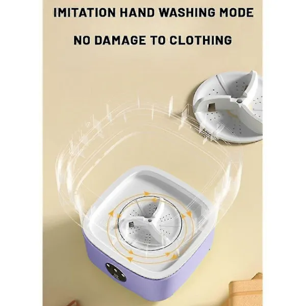 Bärbar Tvättmaskin, Mini Tvättmaskin, Kapacitet Vikbar Tvättmaskin. Djup Rengöring Av Underkläder, Kläder Rosa Eu-kontakt