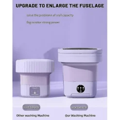 Bärbar Tvättmaskin, Mini Tvättmaskin, Kapacitet Vikbar Tvättmaskin. Djup Rengöring Av Underkläder, Kläder Rosa Eu-kontakt
