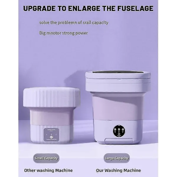 Bärbar Tvättmaskin, Mini Tvättmaskin, Kapacitet Vikbar Tvättmaskin. Djup Rengöring Av Underkläder, Kläder Rosa Eu-kontakt