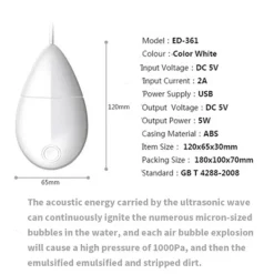 Discount Bärbar Ultraljudstvättmaskinrengörare för Utomhusresor Mini