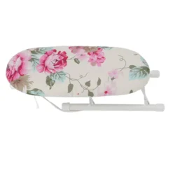 Discount Bärbart hopfällbart rese-strykbord, värmebeständig mini-strykbordsmatta med pionblommönster