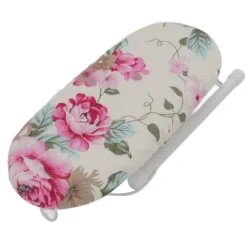 Discount Bärbart hopfällbart rese-strykbord, värmebeständig mini-strykbordsmatta med pionblommönster