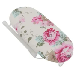 Discount Bärbart hopfällbart rese-strykbord, värmebeständig mini-strykbordsmatta med pionblommönster
