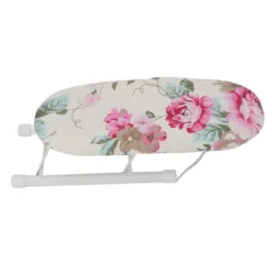 Discount Bärbart hopfällbart rese-strykbord, värmebeständig mini-strykbordsmatta med pionblommönster