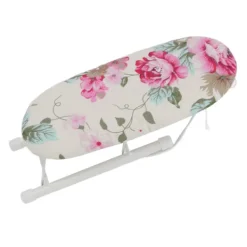 Discount Bärbart hopfällbart rese-strykbord, värmebeständig mini-strykbordsmatta med pionblommönster