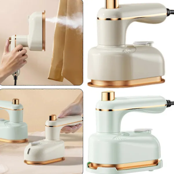 Clearance Bärbart Mini Ångstrykjärn, Vikbar Handhållen Klädångare, Dubbel Torr/Våt Användning för Resor & Hem US plug Green