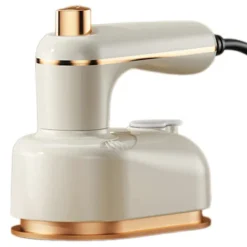 Best Bärbart Mini Ångstrykjärn, Vikbar Handhållen Klädångare, Dubbel Torr/Våt Användning för Resor & Hem US plug Rice White