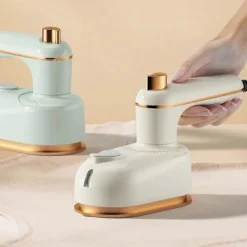 Best Bärbart Mini Ångstrykjärn, Vikbar Handhållen Klädångare, Dubbel Torr/Våt Användning för Resor & Hem US plug Rice White