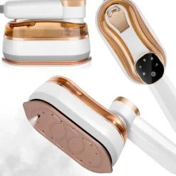 Online Bärbart Ångstrykjärn, 1200W Mini Ångstrykjärn med LCD-Skärm, Handhållet för Kläder med 5 Lägen, Snabbuppvärmande Ångstrykjärn