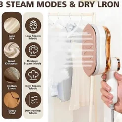 Hot Bärbart ångstrykjärn, 1200W mini-ångstrykjärn med LCD-skärm, handhållet för kläder med 5 lägen, snabb uppvärmning