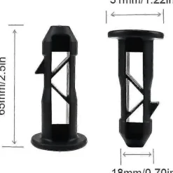 Online [CA]65 x 18 mm Förpackning med 10 Svarta Plastgångjärnstappar för Soptunnelock för 240 l Hushålls- och Kommersiella Soptunnor