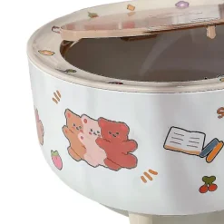 Hot Cartoon Sopsäck för Skrivbord, Multifunktionell Papperskorg för Hem och Bil, Förvaringsskål med Lock