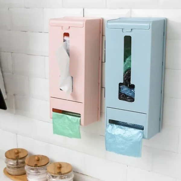 Online CDQ Väggmonterad Plastpåse Återanvändbar Soppåse Dispenser Vit