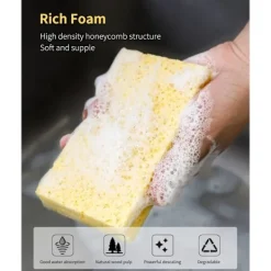 Hot Cellulosasvampar, Tunga Skursvampar för Kök, Rengör Svåra Fläckar Utan Att Repas, Pop Up Eco
