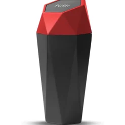 Sale CGEAMDY Mini Bil Papperskorg med Lock - Läcksäker Mugghållare Papperskorg, Portabel för Bil, Hem, Kontor, Sovrum, Röd Red