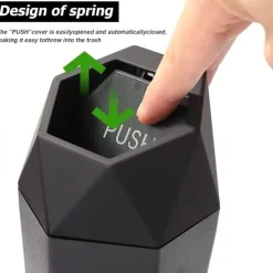 Best CGEAMDY Mini Bil Papperskorg med Lock - Läcksäker Mugghållare Papperskorg, Portabel för Bil, Hem, Kontor, Sovrum, Röd Red