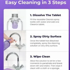 Outlet Cleanlix Rengöring för Omedelbar Fläckborttagning, Cleanlix Spray med Rengöringstabletter