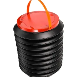 23*18cm - Bärbar hopfällbar soptunna behållare med lock
