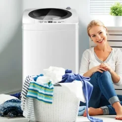 Sale COSTWAY Mini tvättmaskin med centrifugering 3,5 kg Auto 240W med uttorkningsfunktion Kontrollpanel för lägenheter