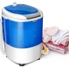 Clearance COSTWAY Mini-tvättmaskin med enkelsnurra 2,5 kg bärbar med tidsfunktion för lägenhet/sovsal