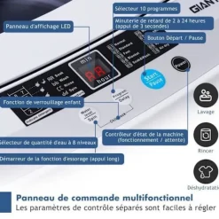 COSTWAY Tvättmaskin Automatisk 10 Program Kapacitet Tvätt 4,5 kg LED-display Tvättmaskin Vatten- och Energibesparing