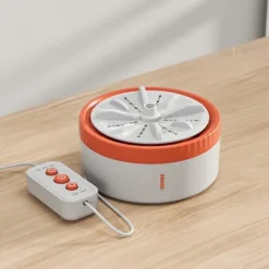 Online Cyber Monday-erbjudanden 2024: Viflosae Mini Turbo Tvättmaskin, Portabel Automatisk med Fjärrkontroll, Kompatibel med Hem/Sovsal[YJD] Orange