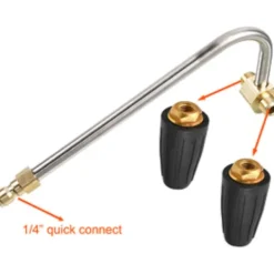 Outlet Daglig Ränna Verktyg Högtryckstvätt Munstycke, 2 Roterande Munstycken, 1/4 Tum