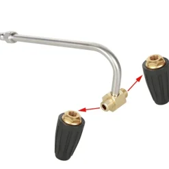 Outlet Daglig Ränna Verktyg Högtryckstvätt Munstycke, 2 Roterande Munstycken, 1/4 Tum