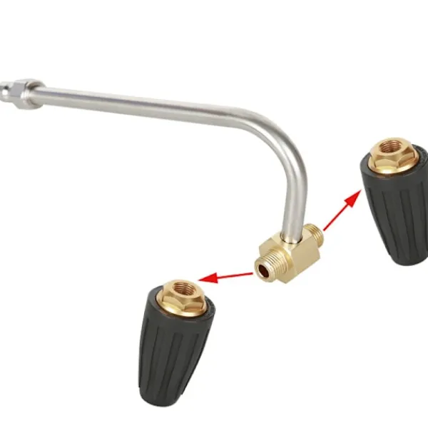 Outlet Daglig Ränna Verktyg Högtryckstvätt Munstycke, 2 Roterande Munstycken, 1/4 Tum