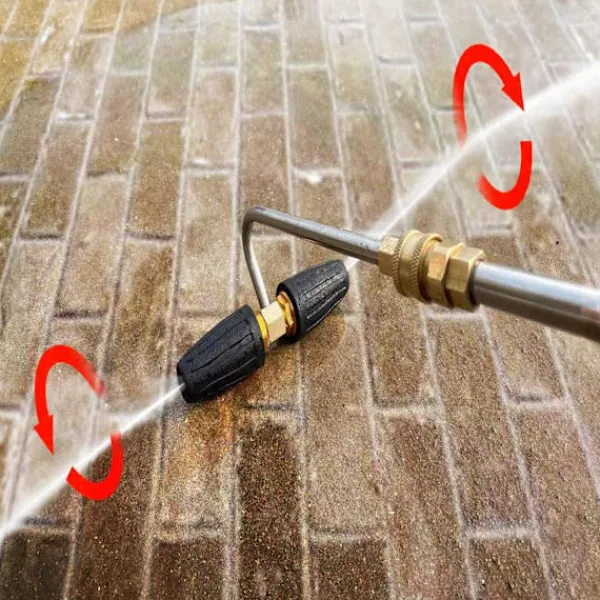 Outlet Daglig Ränna Verktyg Högtryckstvätt Munstycke, 2 Roterande Munstycken, 1/4 Tum