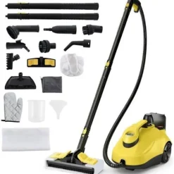 Clearance COSTWAY Dammstädare 2000W för vägglöss 5BAR-19 Tillbehör-Reservoir 1,8L-Universaldäck-160℃-Autonomi 35 min- Gul