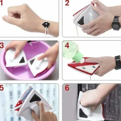 Online Dammsudd och golvtvätt Dubbelsidig fönsterputs, magnetisk fönsterputs, dubbelsidig fönsterputs med fallskydd, lämplig för torkning