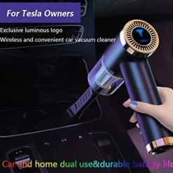 Best ATELA Dammsugare för Tesla Bilrengöring för modell 3/X/Y/S Bärbara sladdlösa dammsugare med LED-ljus Tesla tillbehör med kraftfullt sug 5V/120W/9000Pa