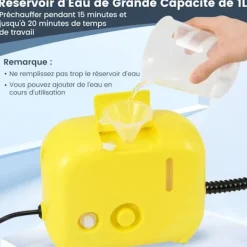 Sale COSTWAY Dammsugare med ånga för vägglöss 1600W -180℃-3 Bar-Reservoir 1L-Förvärmning på 15s-Justerbar intensitet-12 tillbehör-Gul