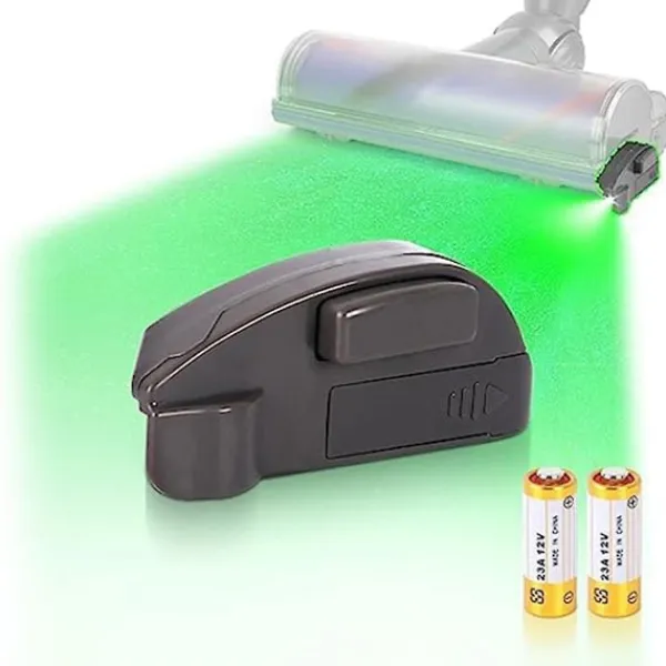 New Dammsugarlampa LED-ljusfäste, grönt LED-ljus för dammsugartillbehör Grey