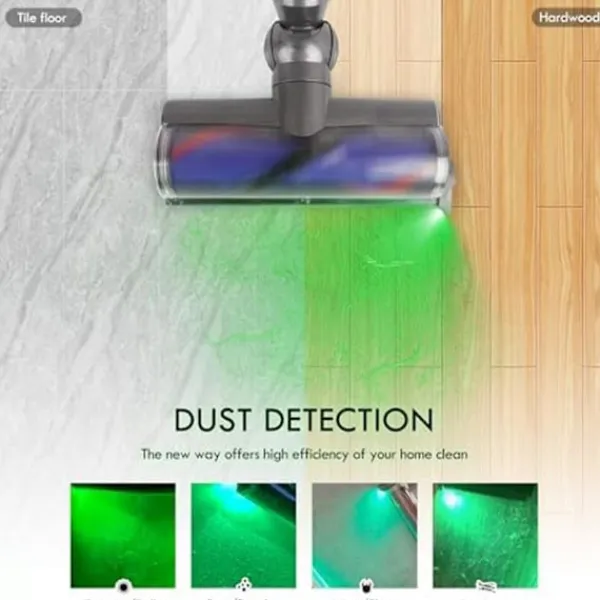 New Dammsugarlampa LED-ljusfäste, grönt LED-ljus för dammsugartillbehör Grey