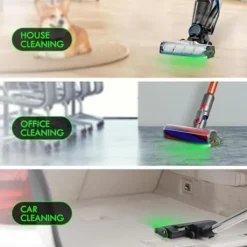 New Dammsugarlampa LED-ljusfäste, grönt LED-ljus för dammsugartillbehör Grey