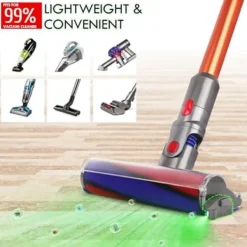 New Dammsugarlampa LED-ljusfäste, grönt LED-ljus för dammsugartillbehör Grey