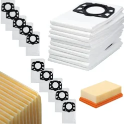 Hot Rosfix Dammsugarpåsar och Filter Set WD6 WD4 WD5 MV4 – 10 Mikrofiberpåsar + Filter | 5 Lager | Ersättningsdel för Kärcher WD4 WD5 WD6 MV4 MV5 MV6