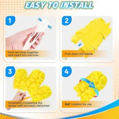 Discount FMYSJ Dammtorkar Refill för Swiffer Dammtorkare Förlängt Handtag - Återanvändbara Kraftiga Dammtorkar Refiller 360 för Swiff (FMY)