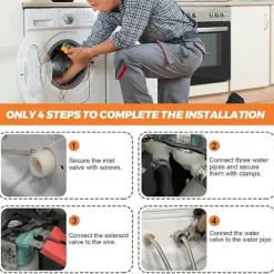 Discount DC62-00214Q Vatteninloppsventil för Tvättmaskin, Ersättning för Vatteninlopps Solenoidventil