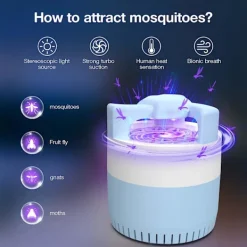 Clearance Döda myggor, elektrisk myggdödande lampa, elektrisk myggdödare med UV-lampa, USB-myggfälla, 180° insektsdödande ljus för inomhus- och utomhusbruk