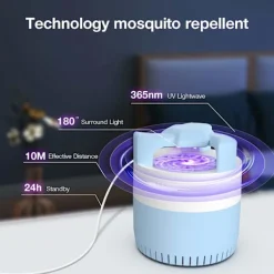 Clearance Döda myggor, elektrisk myggdödande lampa, elektrisk myggdödare med UV-lampa, USB-myggfälla, 180° insektsdödande ljus för inomhus- och utomhusbruk