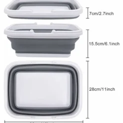 Clearance 1-delad hopfällbar diskbalja, hopfällbar tvättkorg i plast, bärbar picknickkorg för utomhusbruk, för diskning, camping, vandring och H